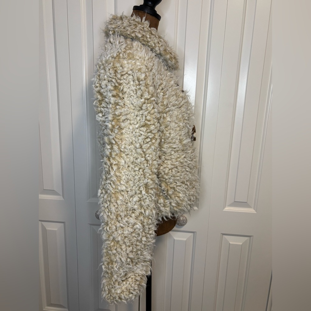 Anthropologie Brenna Faux Fur Cream Teddy Jacket Size Medium - Picture 11 of 16